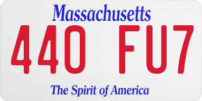 MA license plate 440FU7