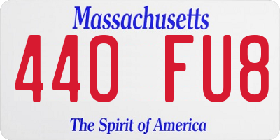 MA license plate 440FU8