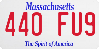 MA license plate 440FU9