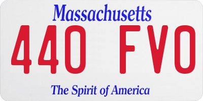 MA license plate 440FV0