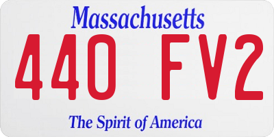 MA license plate 440FV2