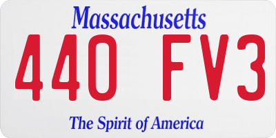 MA license plate 440FV3