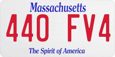 MA license plate 440FV4
