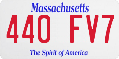 MA license plate 440FV7
