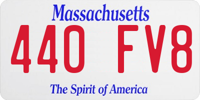 MA license plate 440FV8