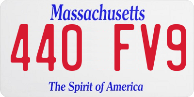 MA license plate 440FV9