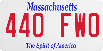 MA license plate 440FW0