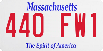MA license plate 440FW1