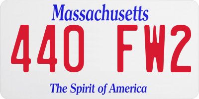 MA license plate 440FW2