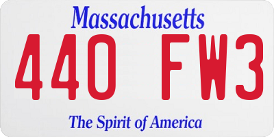 MA license plate 440FW3