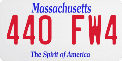 MA license plate 440FW4