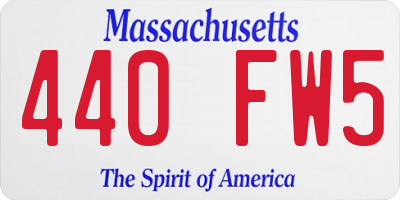 MA license plate 440FW5