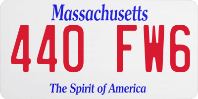 MA license plate 440FW6