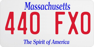 MA license plate 440FX0