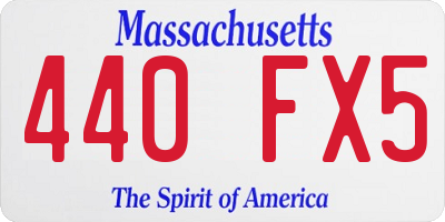 MA license plate 440FX5