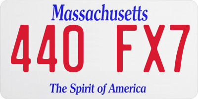MA license plate 440FX7