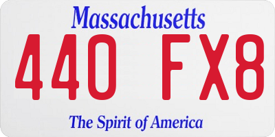 MA license plate 440FX8