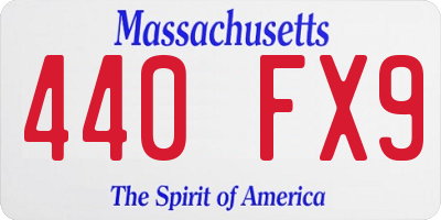 MA license plate 440FX9