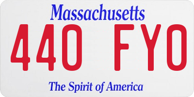 MA license plate 440FY0