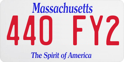 MA license plate 440FY2