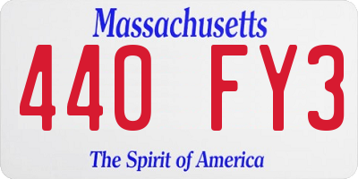 MA license plate 440FY3