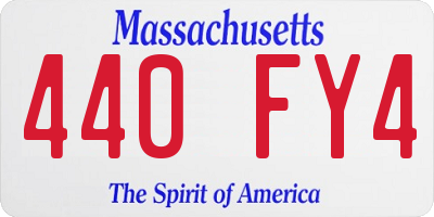 MA license plate 440FY4