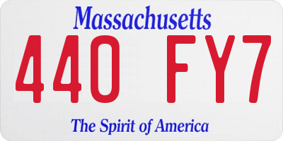 MA license plate 440FY7