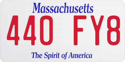 MA license plate 440FY8