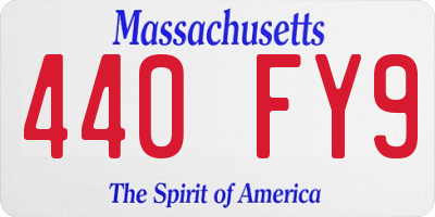 MA license plate 440FY9