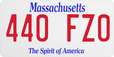 MA license plate 440FZ0