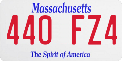 MA license plate 440FZ4