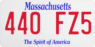 MA license plate 440FZ5