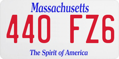 MA license plate 440FZ6