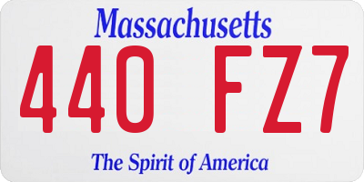MA license plate 440FZ7