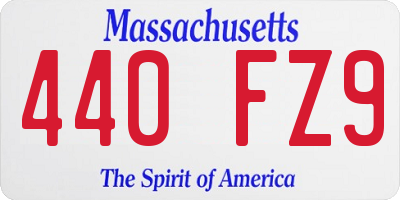 MA license plate 440FZ9