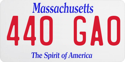 MA license plate 440GA0