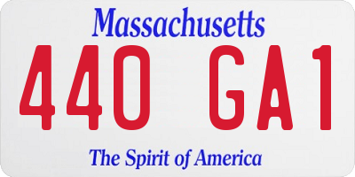 MA license plate 440GA1