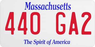 MA license plate 440GA2