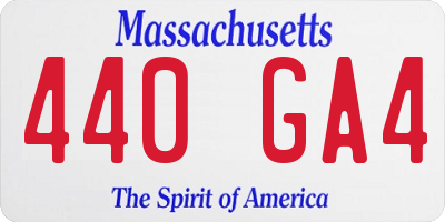 MA license plate 440GA4