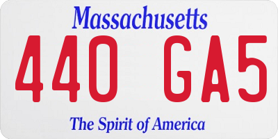 MA license plate 440GA5
