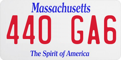 MA license plate 440GA6