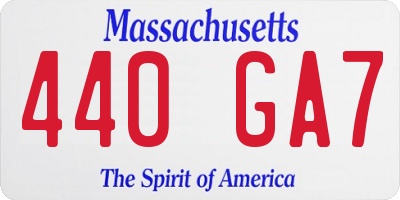 MA license plate 440GA7
