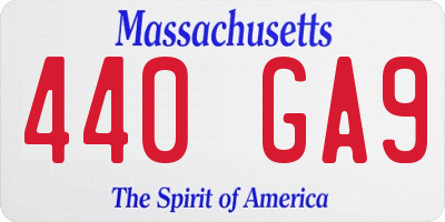 MA license plate 440GA9