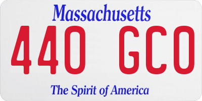 MA license plate 440GC0