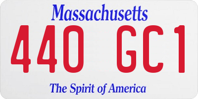 MA license plate 440GC1