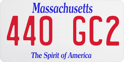 MA license plate 440GC2