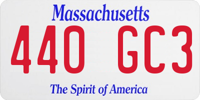 MA license plate 440GC3