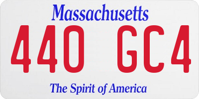 MA license plate 440GC4