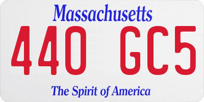 MA license plate 440GC5