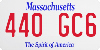 MA license plate 440GC6